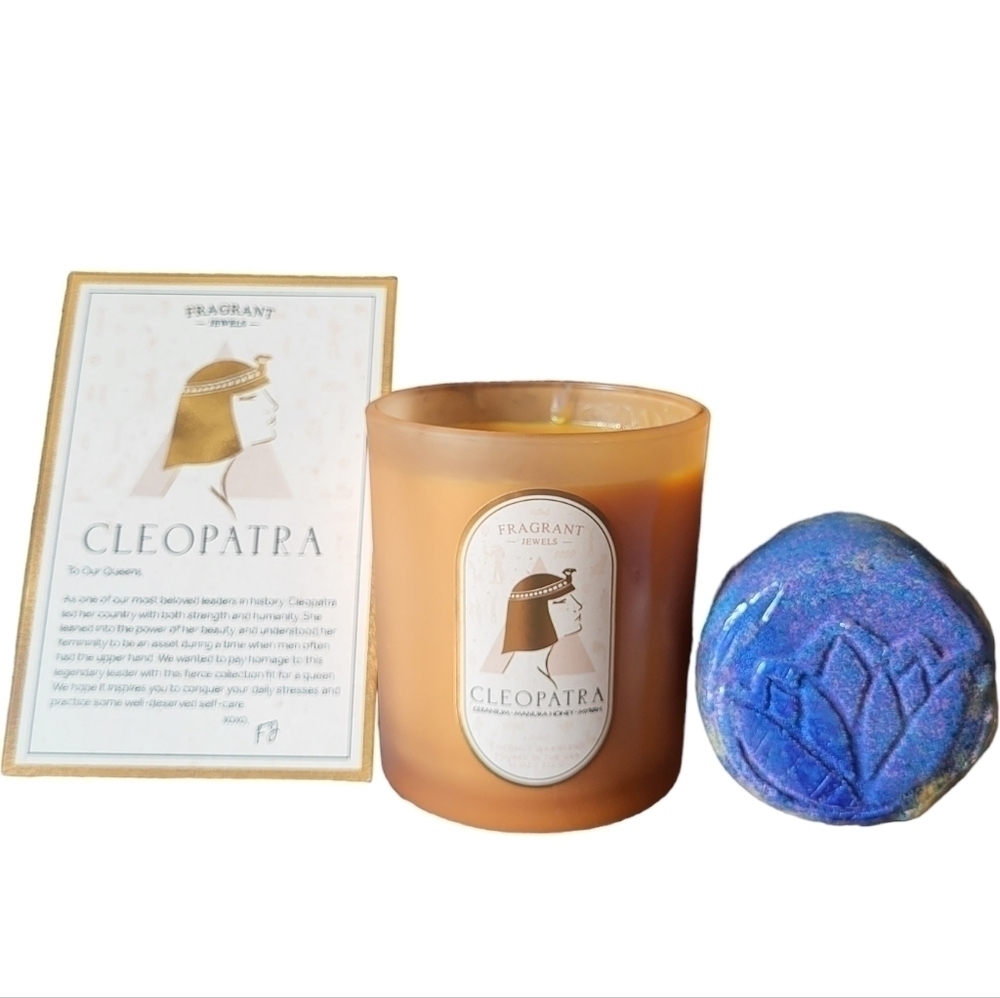 FRAGRANT JEWELS Cleopatra Candle and Bath Bomb Set NIB